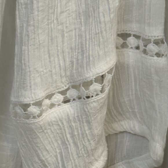 Carolyn Taylor Woman 3X Blouse Cotton Blend 3/4 Sl Crochet Crepe Ivory Summer‎ - Picture 7 of 10